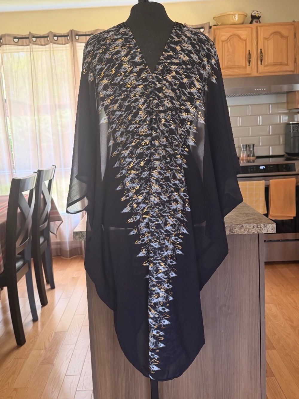 Miraclesuit O/S Black Sheer Caftan Swimsuit Coverup